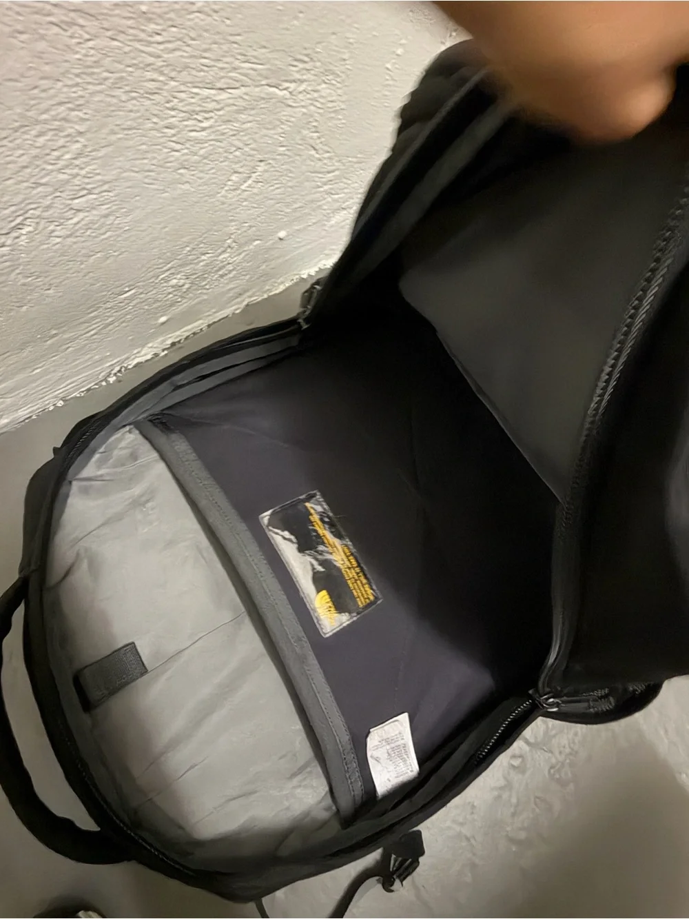 The North Face Black Padded Daypack with Front Logo